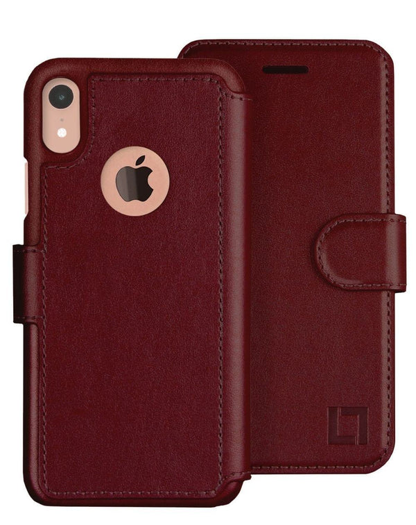 iPhone XR Wallet Case LUPA Legacy Burgundy 