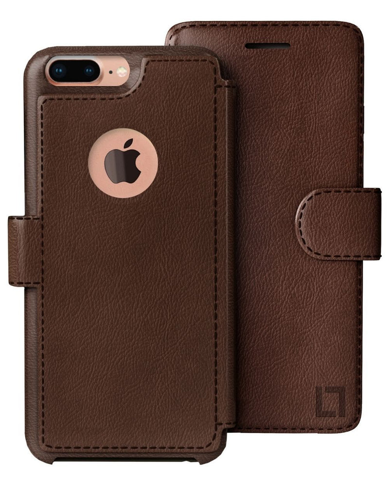 iPhone 8 Plus Wallet Case LUPA Legacy Dark Brown 