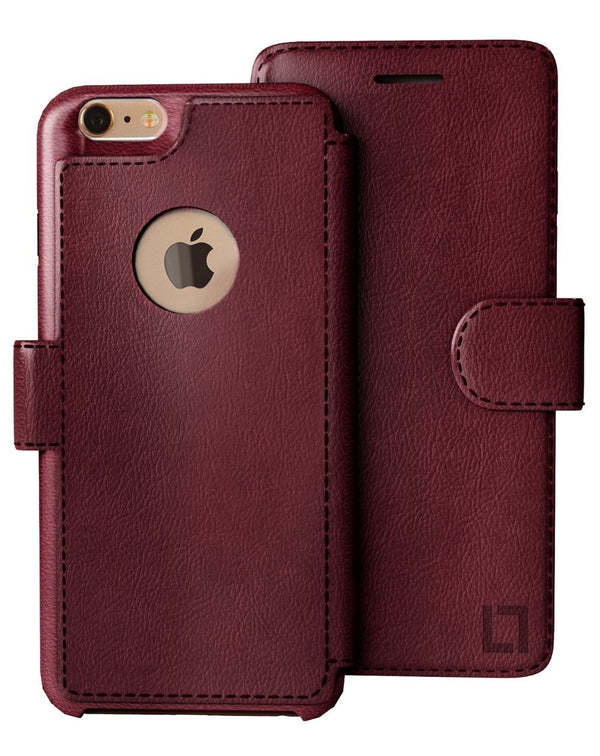 iPhone 7 Wallet Case LUPA Legacy Burgundy 